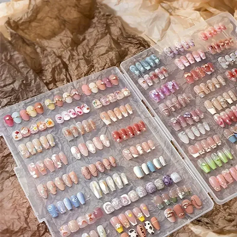 Nail Tips Display Book Nail Art Showing Shelf Gel Polish False Nails Manicure Collector Box False Tips Display Board Nail Tools