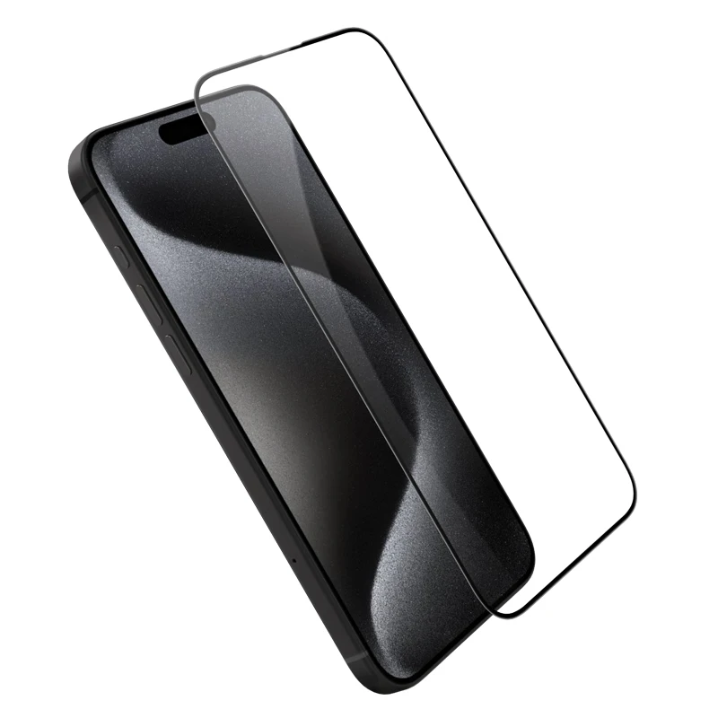 Vidro temperado 9H antirreflexo NILLKIN para iPhone 15 Pro Max, anti-impressão digital e sem bolhas, filme HD de cobertura total com bordas 2,5D