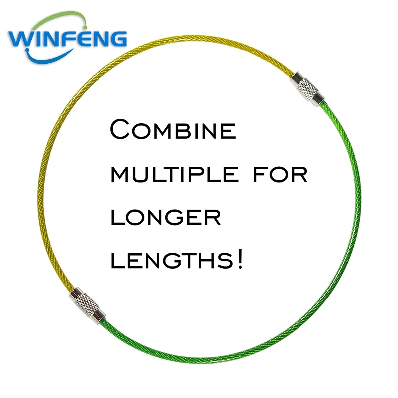 Portable EDC Tools Keychain Self Defense Supplies Key Chain Tag Rope Stainless Steel Wire Cable Loop Screw Lock Gadget Keyring