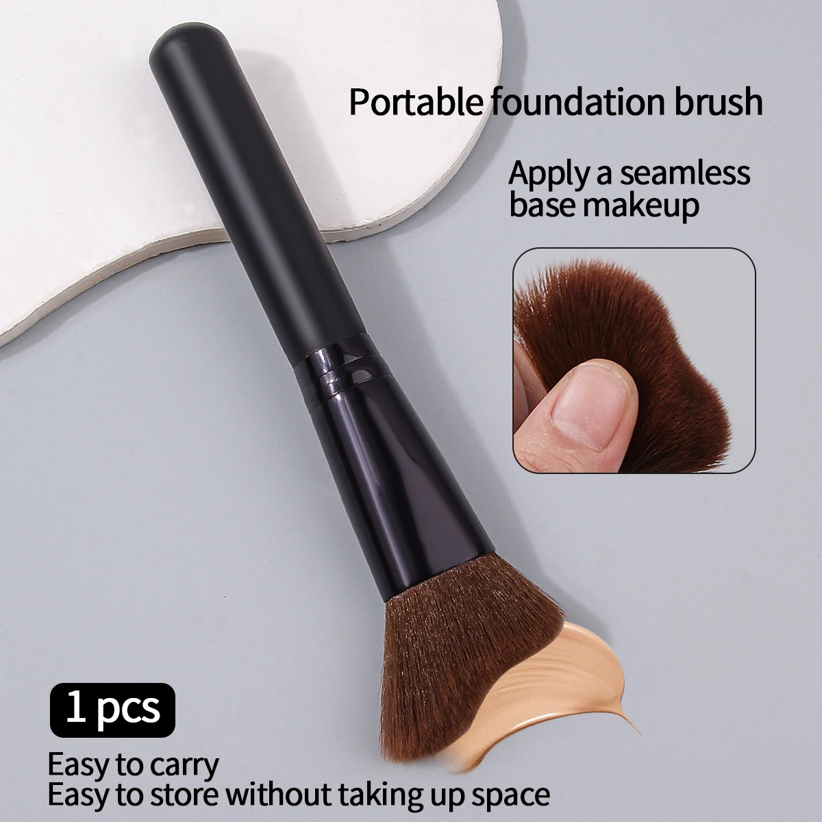 1 pieza de nuevo pincel para polvos suaves de forma irregular, una herramienta de maquillaje multiusos diseñada específicamente para el maquillaje
