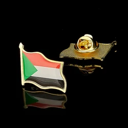 African Country The Republic of the Sudan Khartoum Waving National Flag Lapel Pins Patriotism Gold Plated Epoxy Badge Brooch