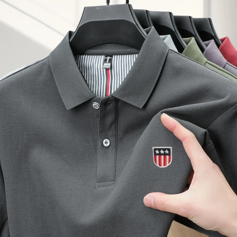 Sommer Neues Designer-Original-Marken-Poloshirt mit Stickerei, Bequemes Kurzarm-Shirt, Modisches, Atmungsaktives Herren-T-Shirt, Bestseller – Detail 11