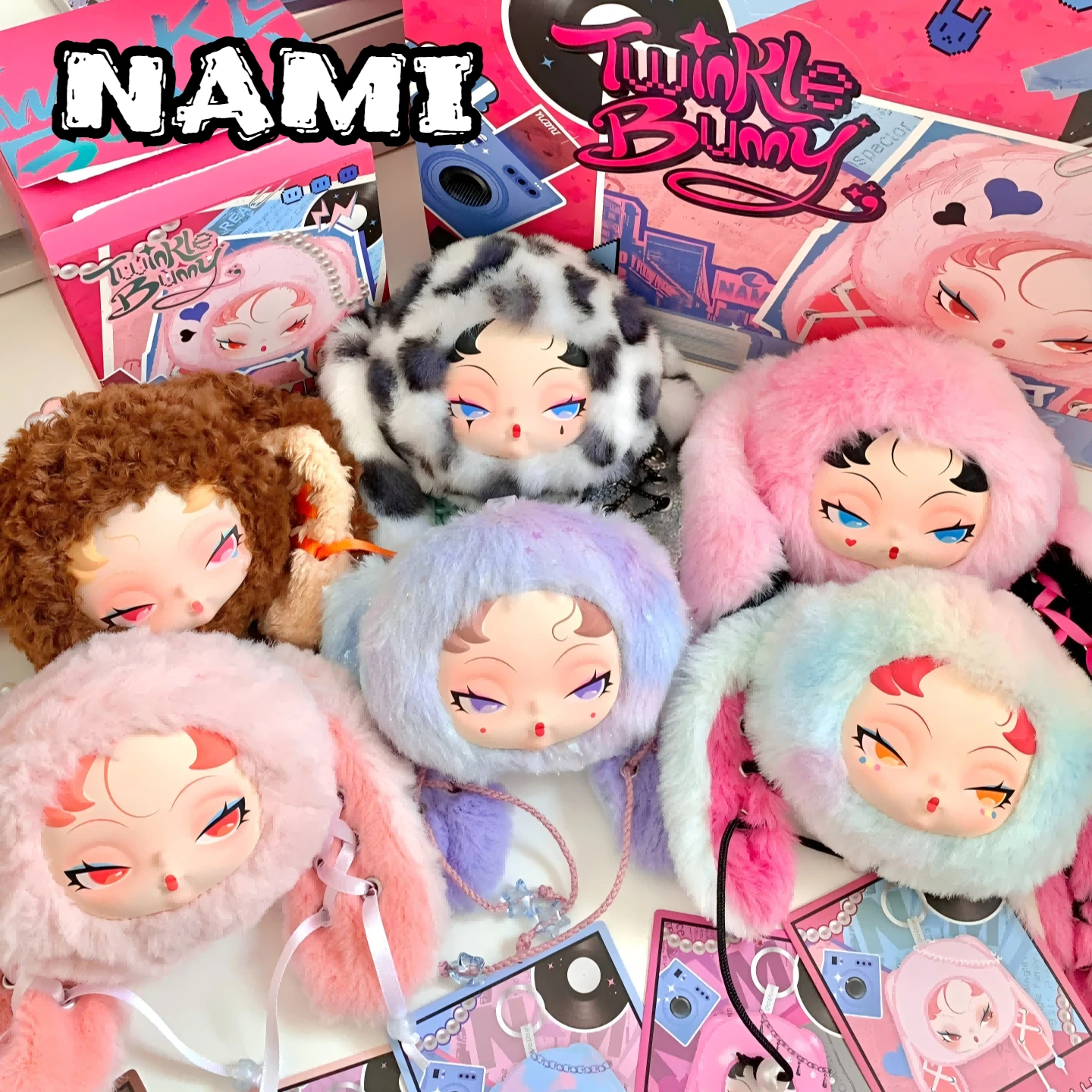 

Nami Twinkle Bunny Bag Series Blind Box Backpack Pendant Keychain Vinyl Mystery Box Cartoon Action Doll Plush Toy Surprise Gift