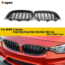Real Carbon Fiber Front Grille for BMW 4 Series F32 F33 F36 F80 M3 F82 F83 M4 2014 - 2020 M Style Color Dual Slat Front Grill