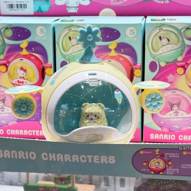 Genuino Sanrio Famiglia Uovo Ritorto Astronave Serie Cieco Scatola Giocattoli Anime Kuromi My Melody Doll Ornament Scatola a Sorpresa Giocattoli Regali