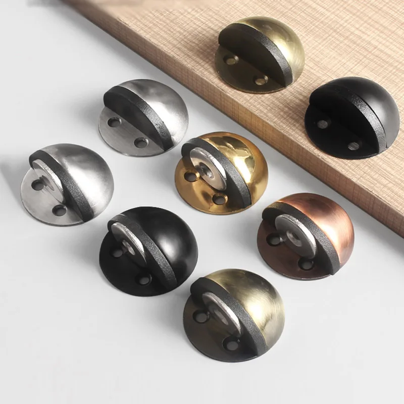 Thickened Stainless Strong Magnetic Turtle Roof Ground Suction Glass Door Anti-collision Semi-circular Door Hardware Collision