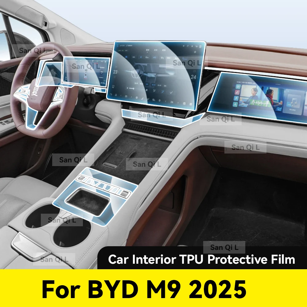 

Interior TPU For BYD M9 XIA 2025 Protective Film Cover Anti-Scratch Navigation Screen Automotive Film Accessories