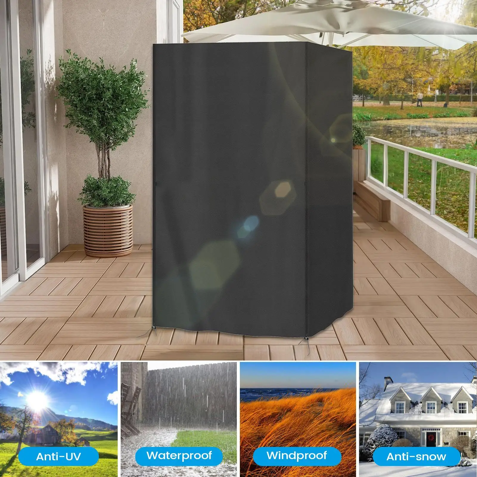 Heavy Duty Sauna Cover Waterproof Outdoor Protection Portable Sauna Room Cover for Patio Backyard Courtyard Garden Use