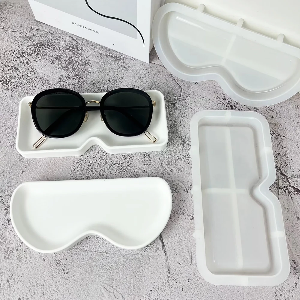 Sunglasses Tray Plaster Silicone Mold DIY Jewelry Storage Box Epoxy Mould Coaster Saucer Crystal Drop Glue Mould Home Decoration