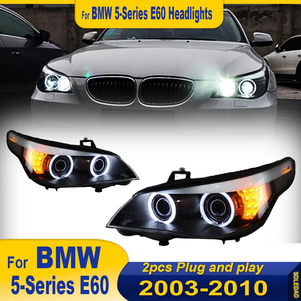 2pc Led Headlights For BMW 5 Series E60 2003-2010 new style Full LED Tail Light Head Lamp DRL Head Lamp Front light Assembly