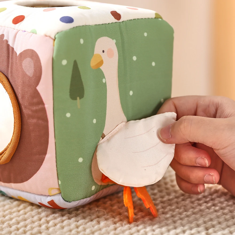 Baby Magic Tissue Box Spielzeug – 12 Seidenschals + 3 Knistertücher, Bärenspiegel, Enten-Geräusch, Weiche Baumwolle, BPA-frei, Sensorisches Geschenk – Detail 13