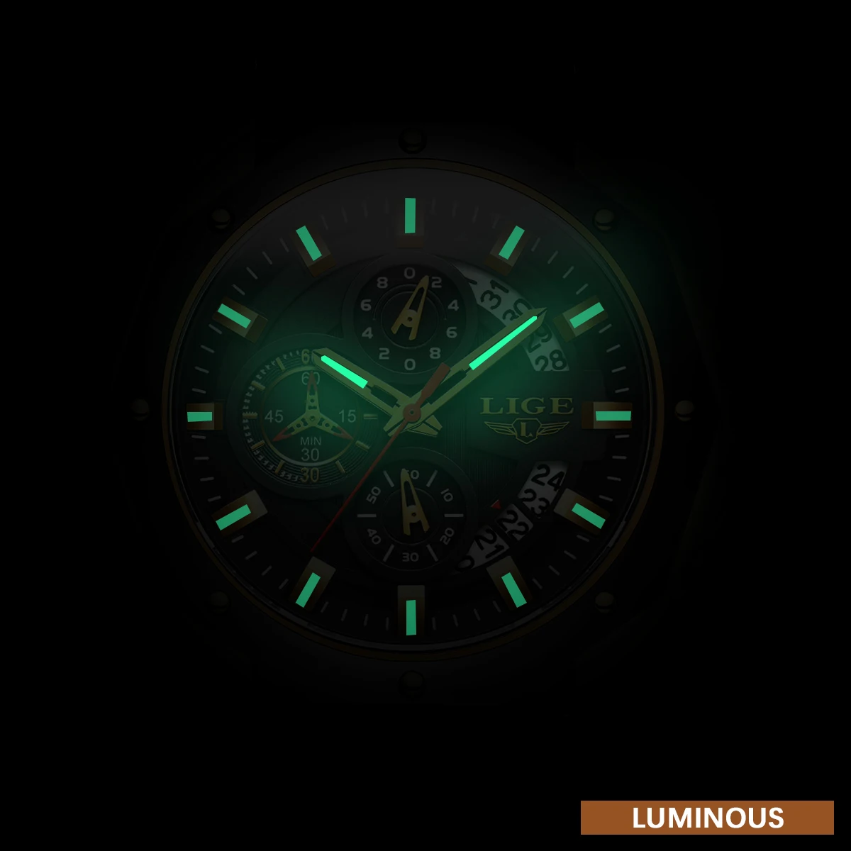 LIGE лучший бренд мужские часы роскошные спортивные силиконовые кварцевые наручные часы водостойкие светящиеся часы с хронографом для мужчин часы с датой