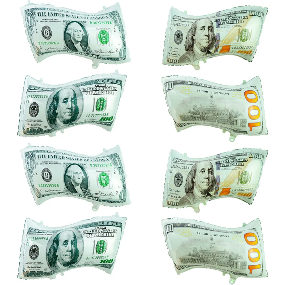 Globos de billete de dinero de 5 uds, globos reutilizables de billete de dólar falso de gran tamaño para decoración de cumpleaños, fiesta de Casino