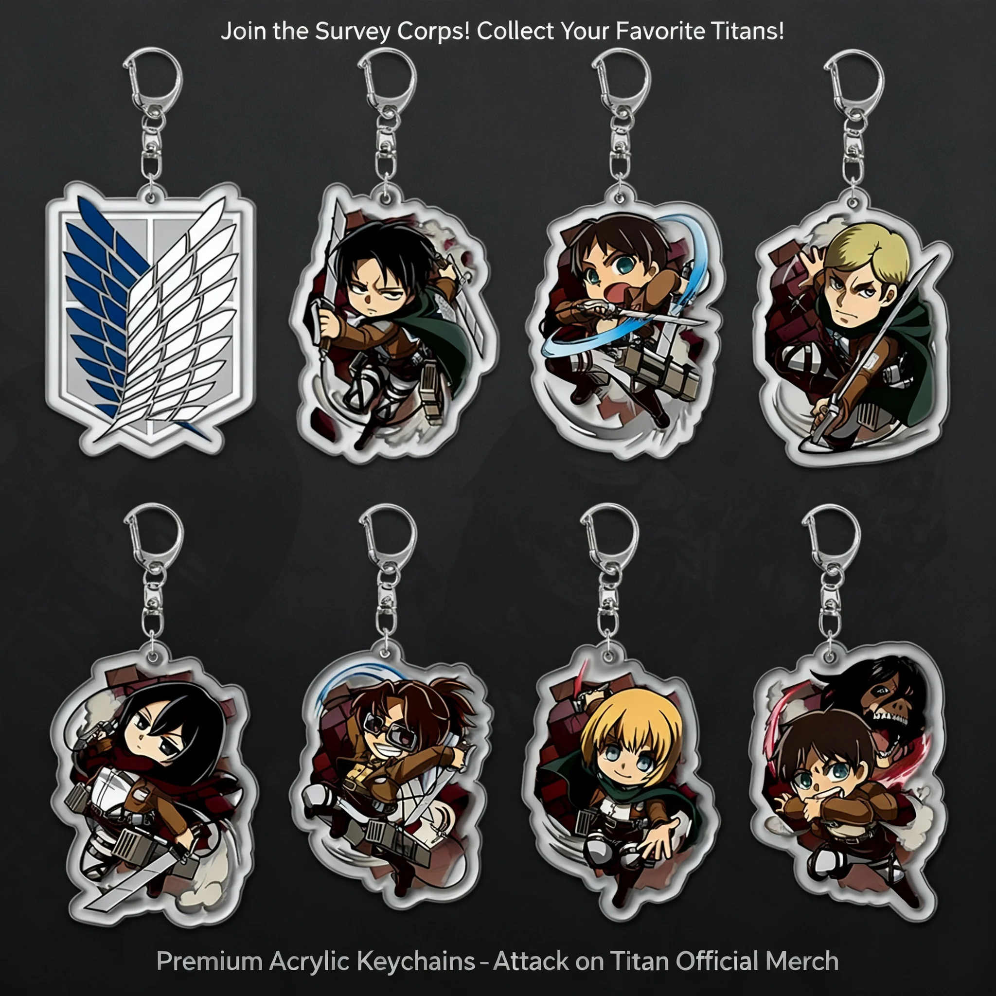 

Брелок из акрила «Атака Титанов: Крылья Свободы», аниме-мерч, готов к отправке, бесплатная доставка по всему миру