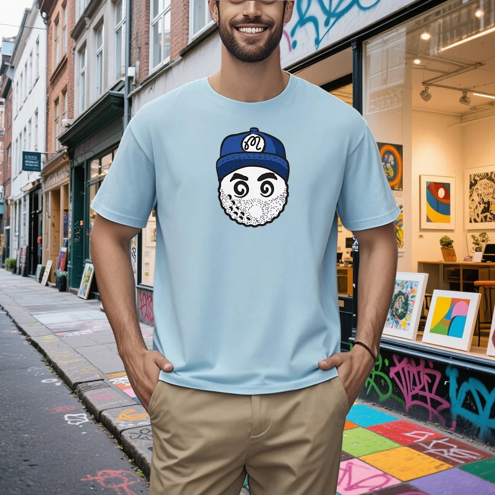 Summer Round-neck Short-sleeved Tops Golf Print Men's and Women's New Style Fashion Outdoor Tees Casual Couple Cotton T-Shirts