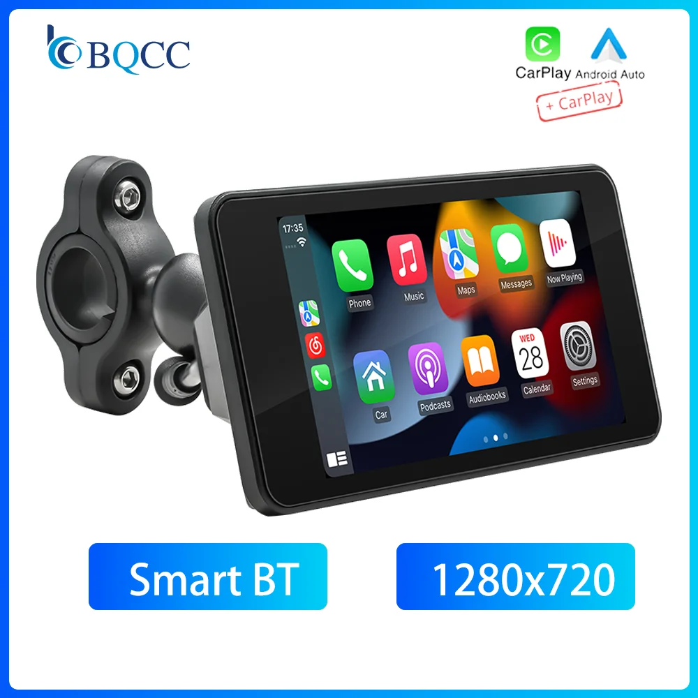 BQCC 4.7 "Draagbare Speler Motorfiets Carplay Navigator Leven waterdicht BT HD Retina Display CarPlay Android Auto Motorfiets MP5
