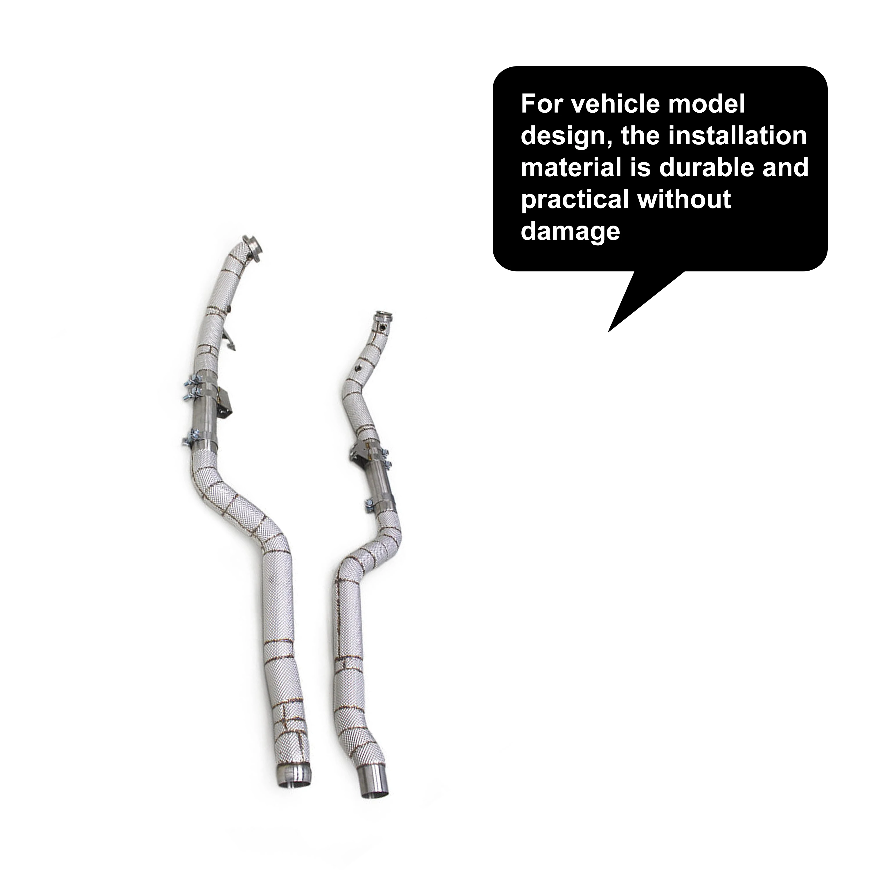 ACE für Mercedes Benz CLS63 5.5T Hochleistungs-Downpipe mit/katlos mit Hitzeschild SUS304 Auspuffanlage Autozubehör – Detail 6