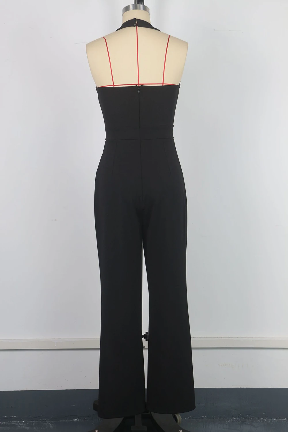 Mono Sexy a la moda europea con espalda descubierta para mujer, mono con cuello Halter recto a rayas blancas y negras, novedad de verano 2025