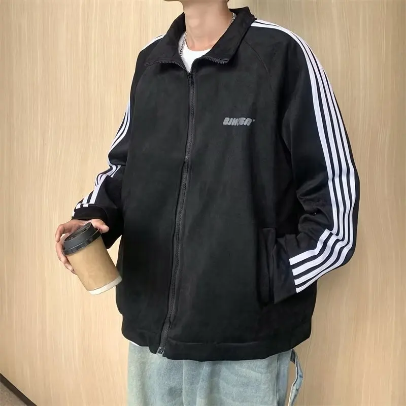 

Men's Loose Suede Jaet Autumn Winter Large Size Trendy American Retro Brand Youth Couple Outerwear Faionable Long Sve ...