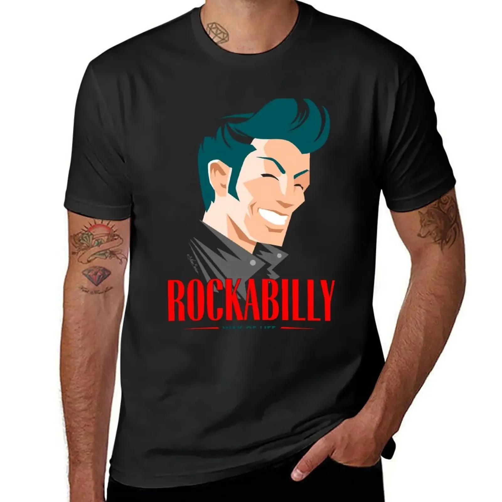 

Футболка Rockabilly Way of Life n, корейская модная рубашка на заказ, футболки для мужчин