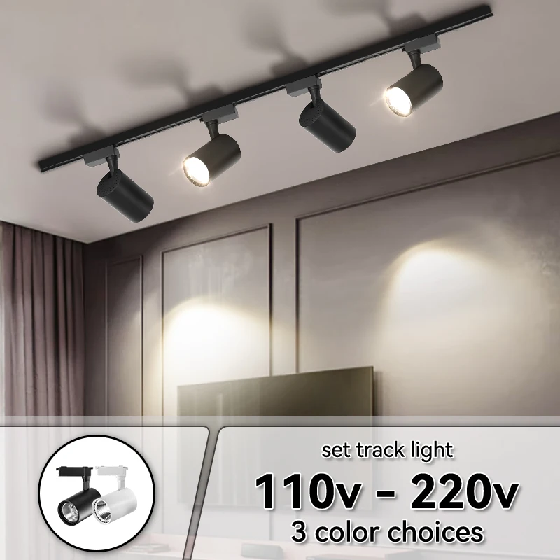 

LED Track Light Rail Lighting System 20/30/40W Spot Led Ceiling Lamp for Clothing Store Living Room 220VFull Set Track Spotlight