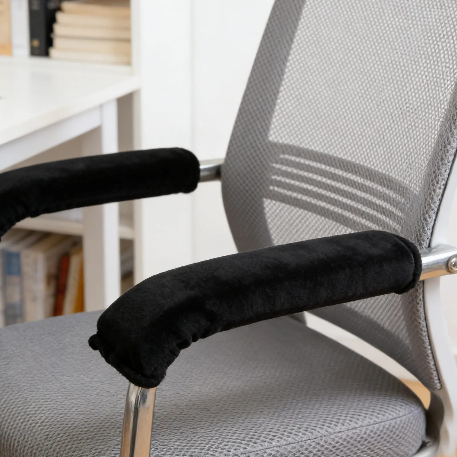 1Pair Computer Chair Armrest Covers Stretchy Fabric Armrest Slipcover with Comfortable Sponge Padding for Office Gaming Swivel