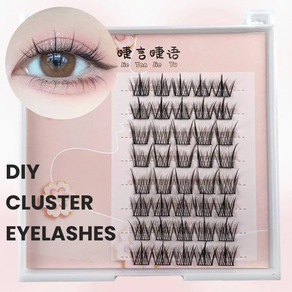 Cluster Eyelashes Segmented DIY Lashes 8 Rows ABA Style 40 Pcs D Curl Fluffy Natural Long Korea Make Up Cilia Eyelash Extensions