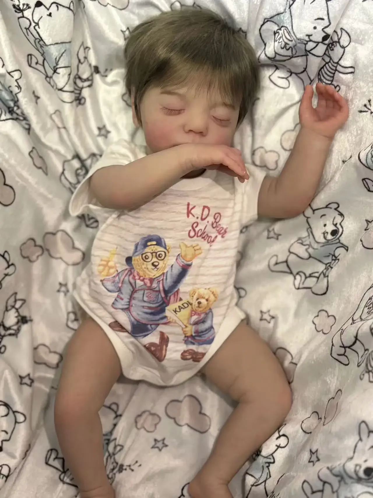 DLS مخصص محدود العرض 21 بوصة تولد من جديد الطفل أليسيا مع اليد الجذور الموهير الانتهاء بالفعل دمية هدية الكريسماس #1