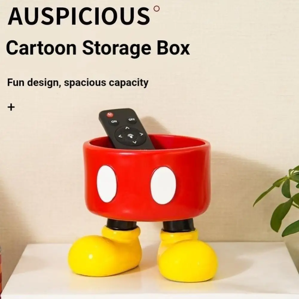 Storage Box Anime Mickey Remote Control Makeup Brush Pen Holder Desktop Ornament Key Holder Decoration Home Sundries Container