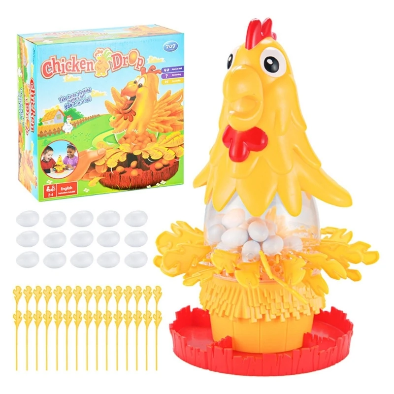 Kids Interactive Fun Hen Lay Egg Desktop Toys Family Activity Party Game for Children Hand-Eye Coordinate Learn Educational Toy