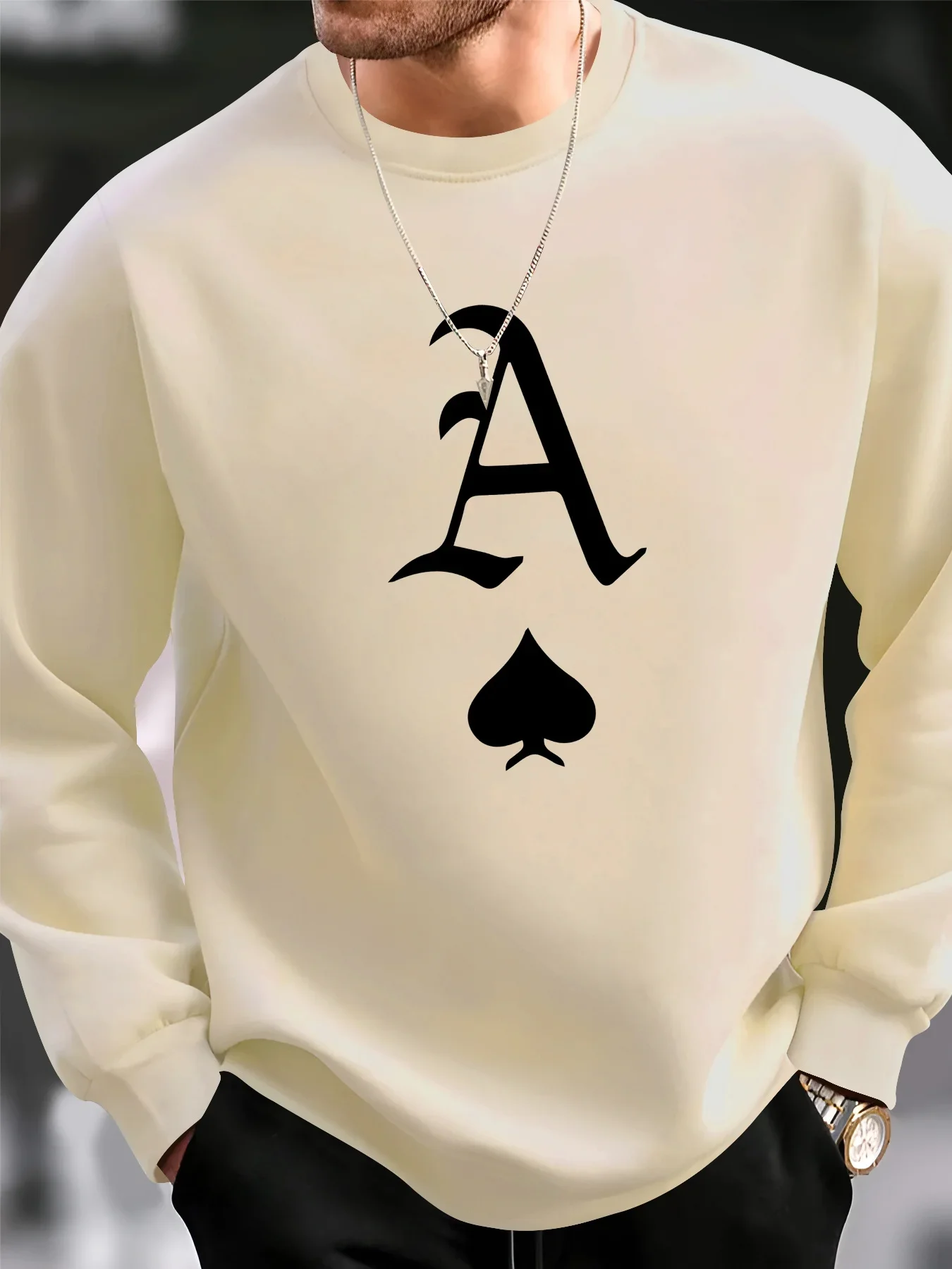 pop-men's-autumn-and-winter-fashionable-casual-loose-poker-card-a-print-fleece-pullover-long-sleeved-round-neck-sweatshirt