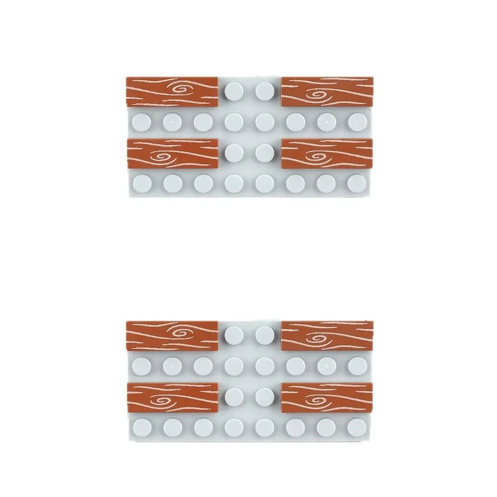 MOC 10PCS Holzmaserung 63864 Gedruckt Boden Muster Bausteine 2431 Passenden Kompatibel Zubehör DIY Spielzeug Kinder Kind geschenk