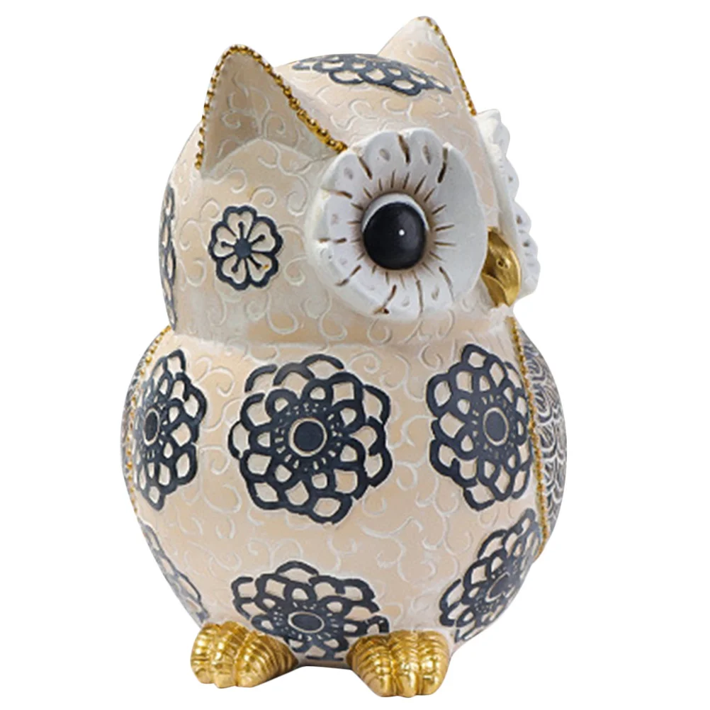 Desktop Owl Ornament Resin Made Statue Decoration Small Creative Home Garden Decorative Piece for Office Table Shelf