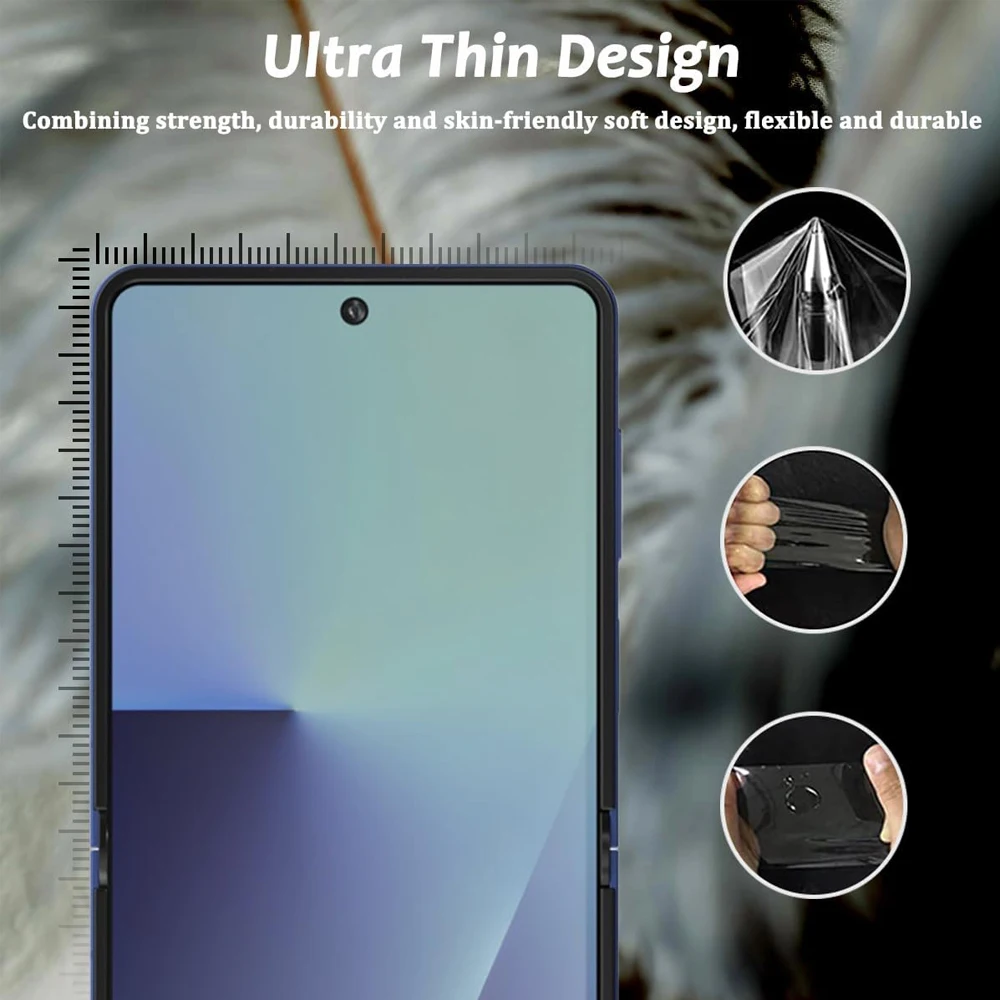 Glänzende Hydrogel-Displayschutzfolie für Samsung Galaxy Z FLIP 7 6 7FE Vordere Abdeckung TPU-Schutzfolie für Galaxy Z Flip 6 Flip7 FE – Detail 3