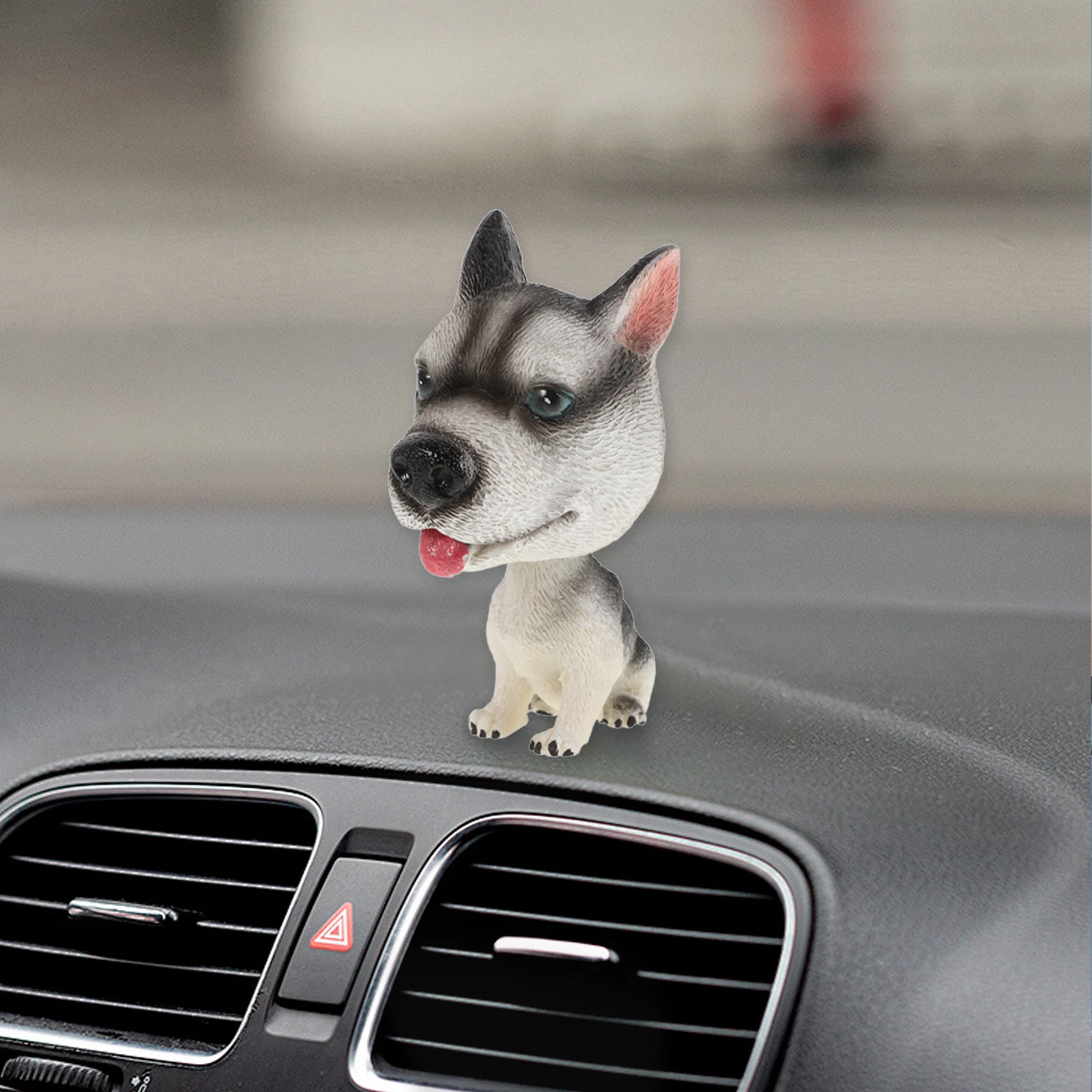 

Bobble Head Dog Car Dashboard Decor Cute Cartoon Resin Figurine Spring Mechanism Interior Accessories Dash Ornament Car