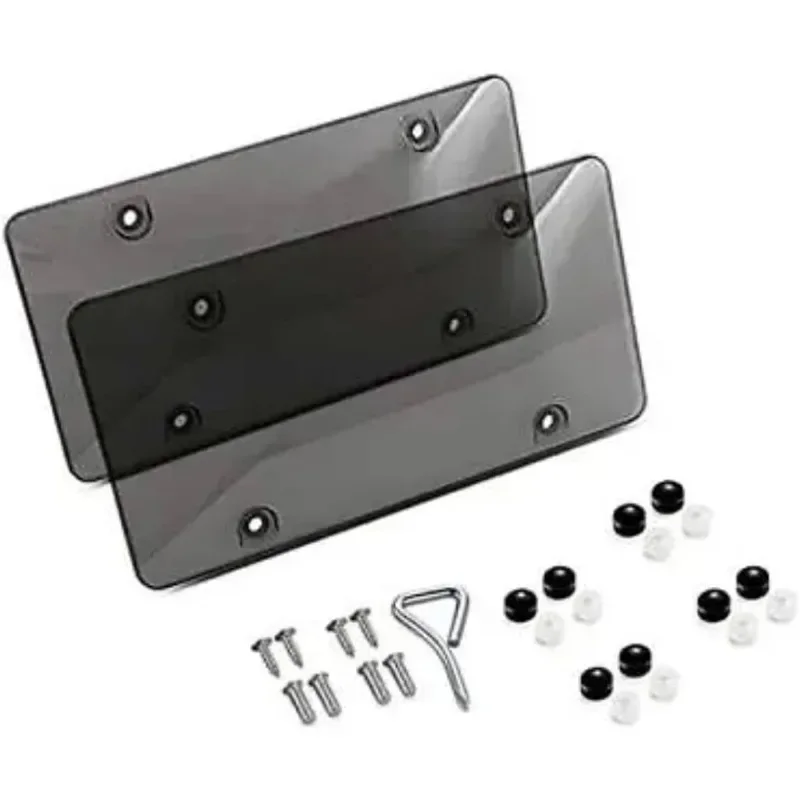 2-Piece License Plate Cover Set with Screws & Screwdriver - Durable Automotive Fastening Kit for Cars Trucks SUVsGoods in stock