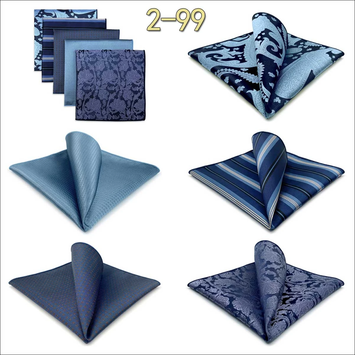 5-teiliges Herren-Einstecktuch-Set, verschiedene Einstecktücher, mehrere Stile, Paisley- und Blumenmuster, Anzug, groß, 32 cm, Business-Accessoires – Detail 32