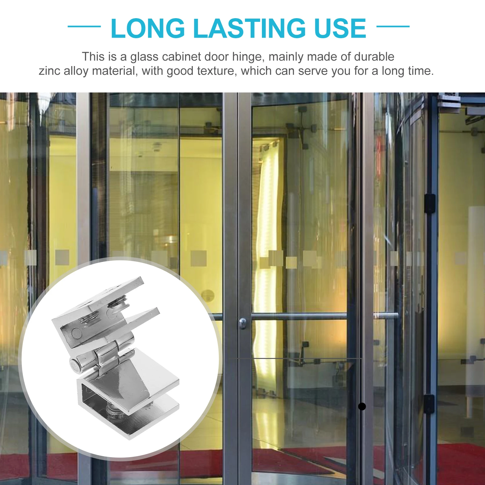 

2pcs Zinc Alloy Non-Perforated Durable Strong Door Glass Hardware Display Cabinet Gate Wine Cooler Accessory Clamp Glass