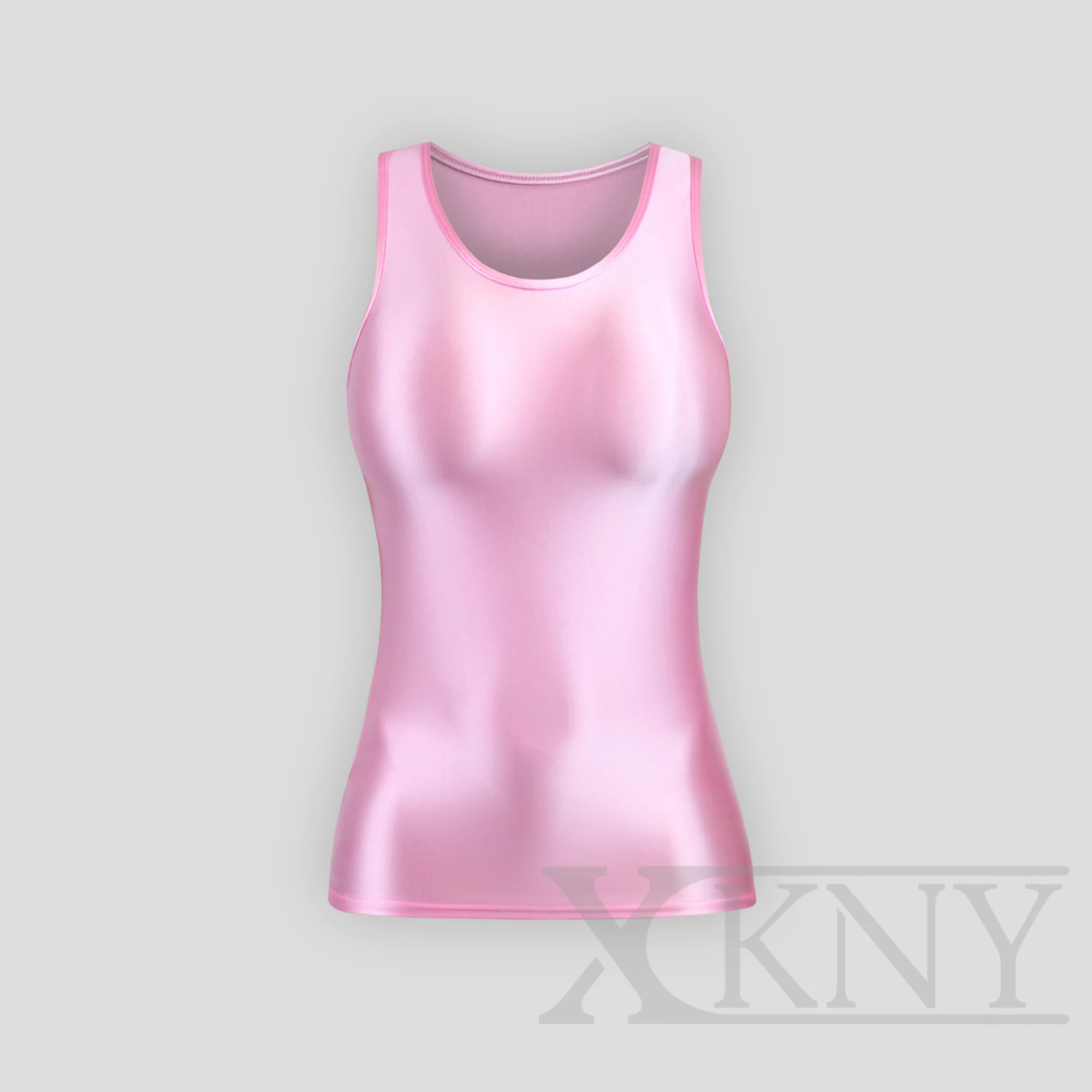 XCKNY Silky oil glossy vest  tight sports top high elastic l solid color shiny versatile sleeveless top multifunctional vest