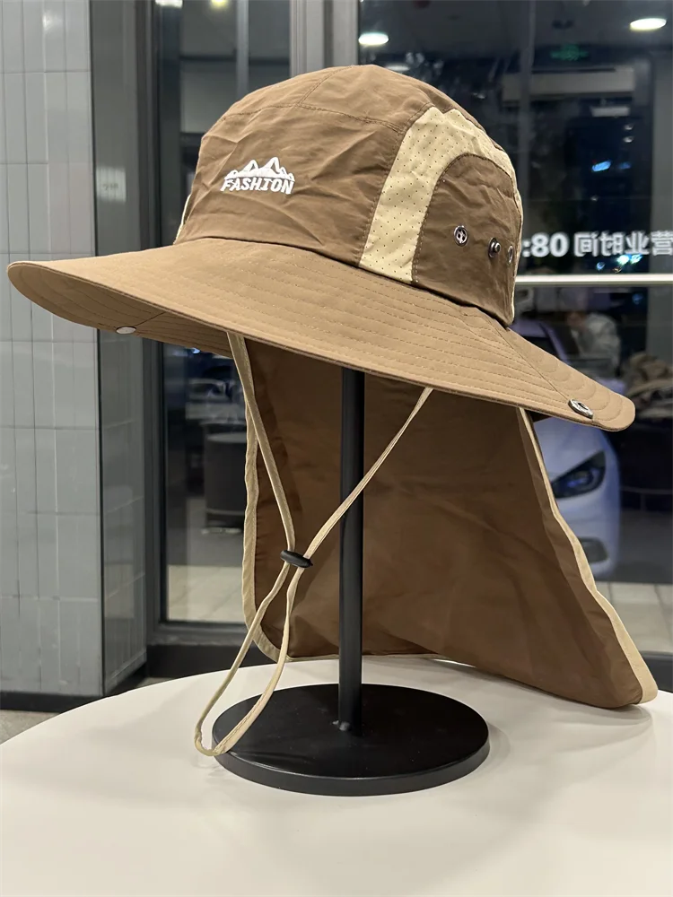 

Outdoor hiking hat men and women summer thin visor fishing shawl bucket hat