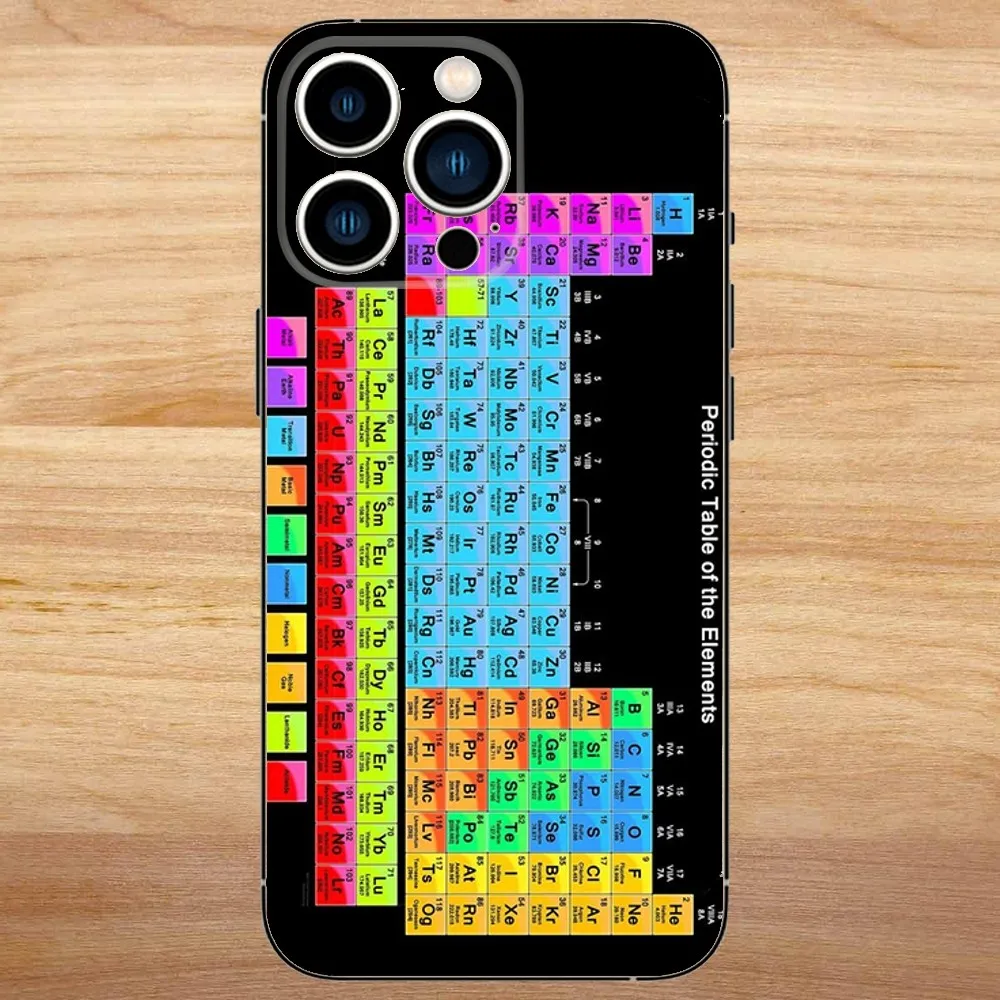 Chemistry Periodic Table Phone Case For iPhone15,14,13,12,11,Pro,Max,Plus,Mini,X,XS,XR,8,7,6,S,Plus,SE Soft Black Case