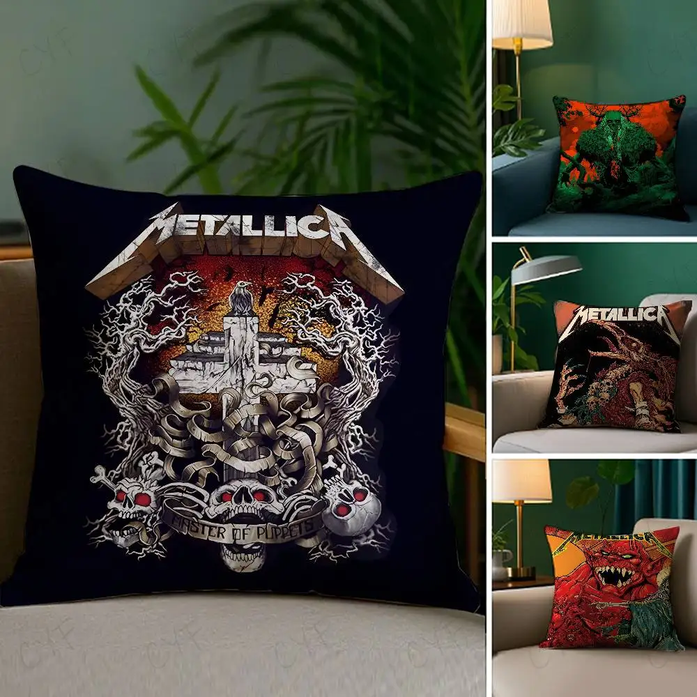 

Rock Hot Band M-MetallicaS Pillow Case Custom Printed Brushed Fleece Pillow, Baby Skin-Touch, Eco-Friendly Dye-Sublimation Cushi