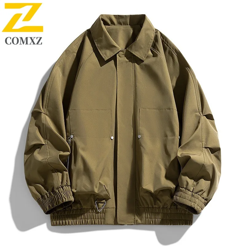 COMXZ Herenjas 2025, minimalistisch Athleisure, winddicht, stijlvol, reizen, kamperen, losse wandelkleding, wandelen, comfortabele jassen