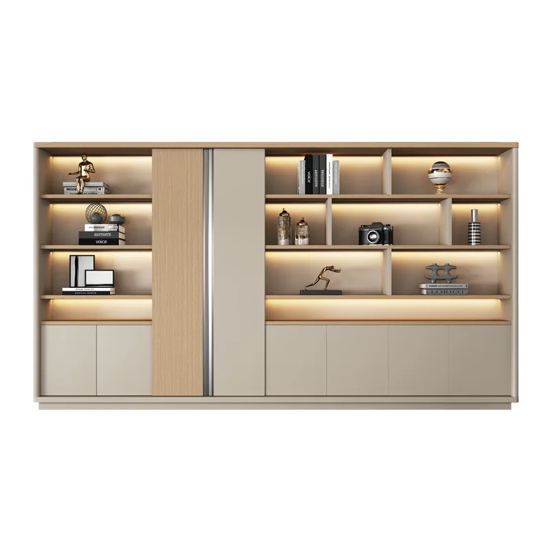 

Simple modern filing cabinet with light background office wooden locker