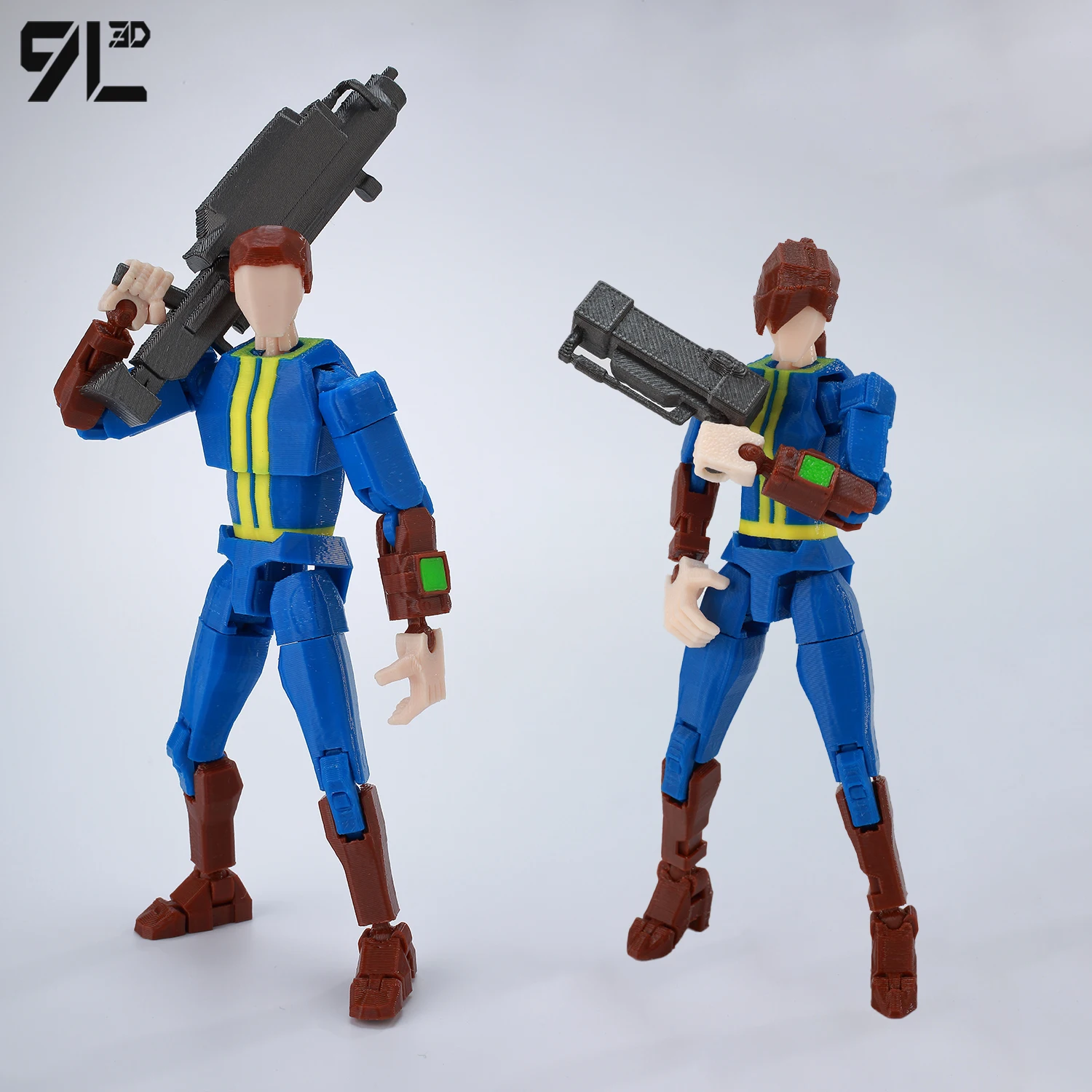 ​ 9L3D Wasteland Fallout Nate Blue Suit Figuras LUCKY13 T13 Articulado Móvel Titan13 3D Impresso Dummy13 Anime Modelo Brinquedos