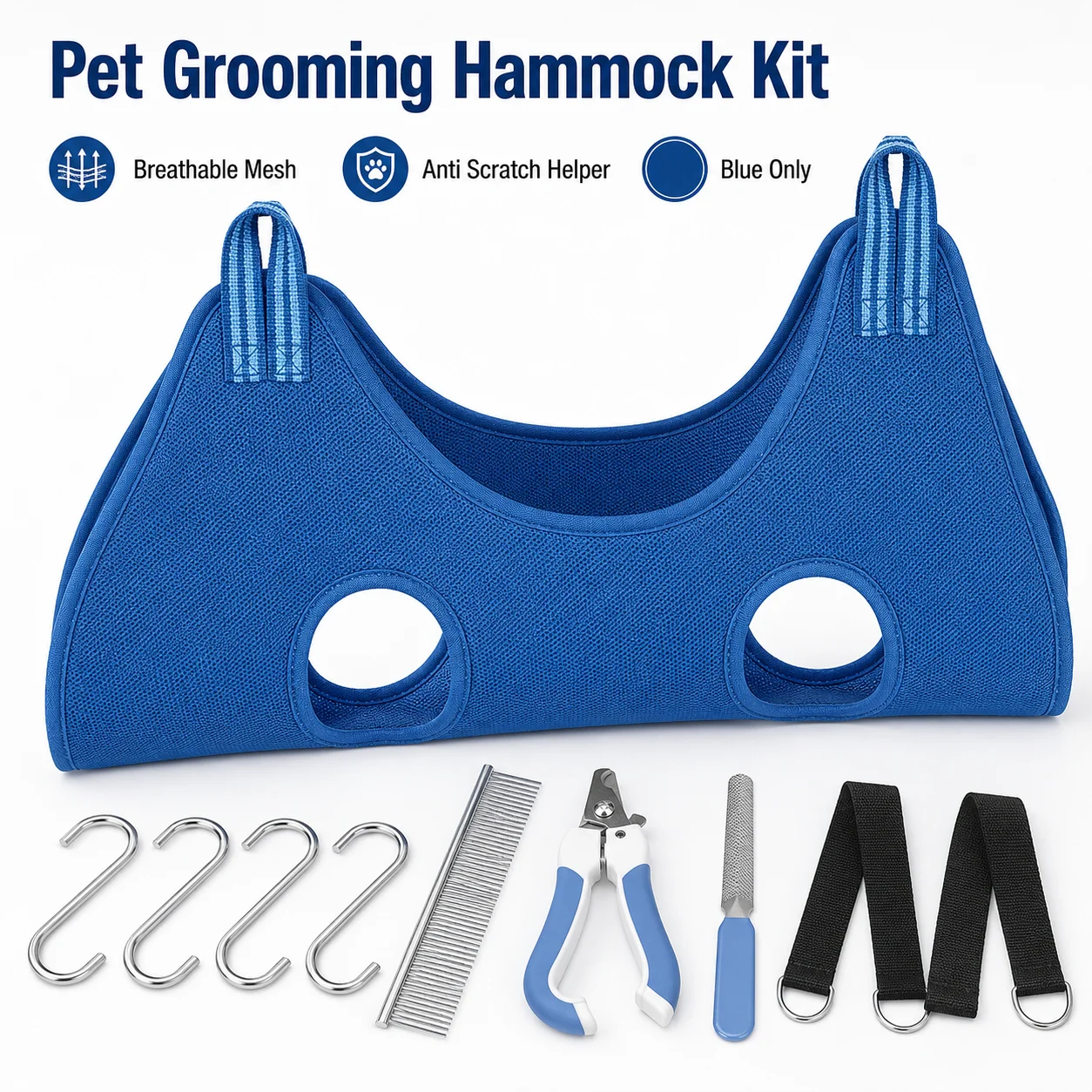 Cat Dog Grooming Hammock Pet Nail Clipping Suspension Restraint Bag Breathable Anti Scratch Grooming Helper Tool Adjustable Kit
