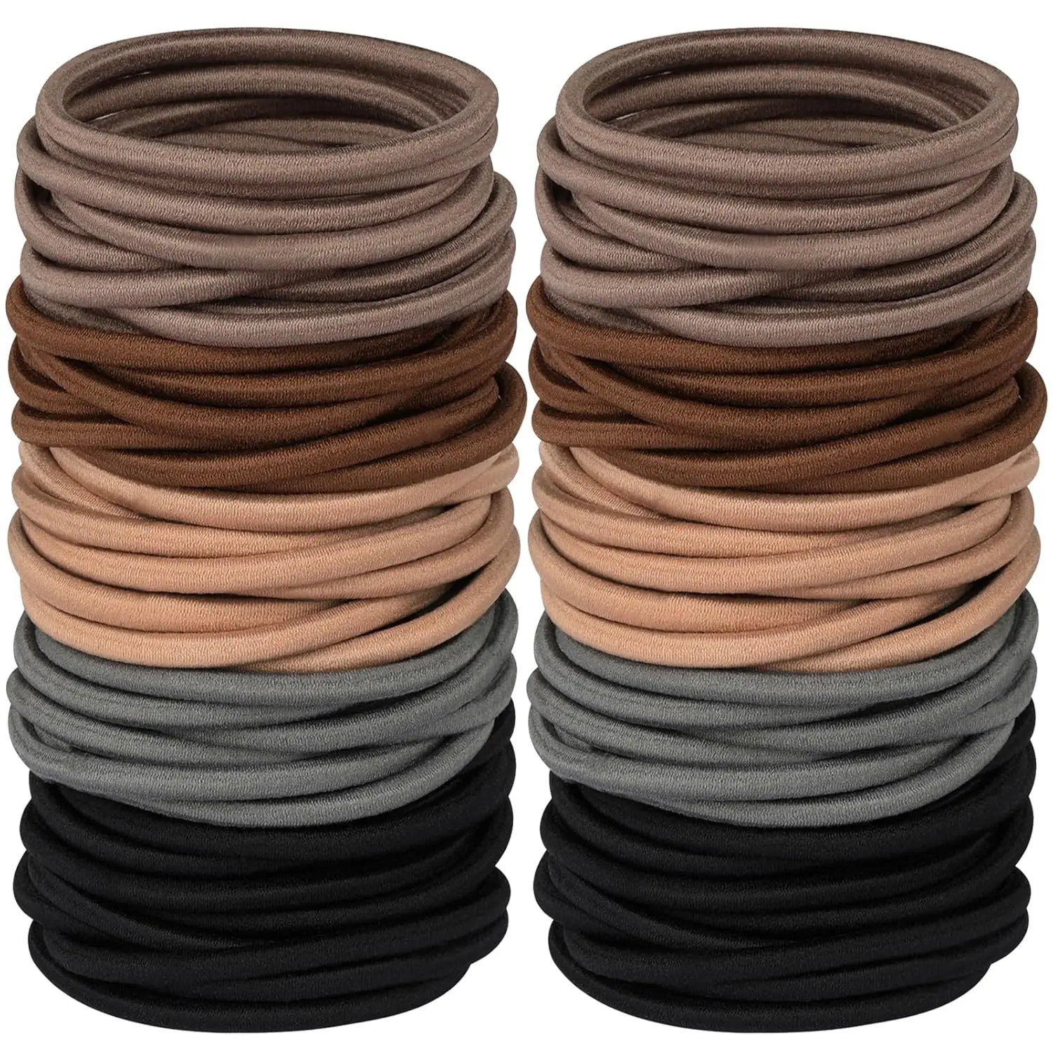 

120 Pcs Large Elastic Hair Ties, No Damage Ponytail Holders for Thick Hair, Women Men Girls, 5 Colors