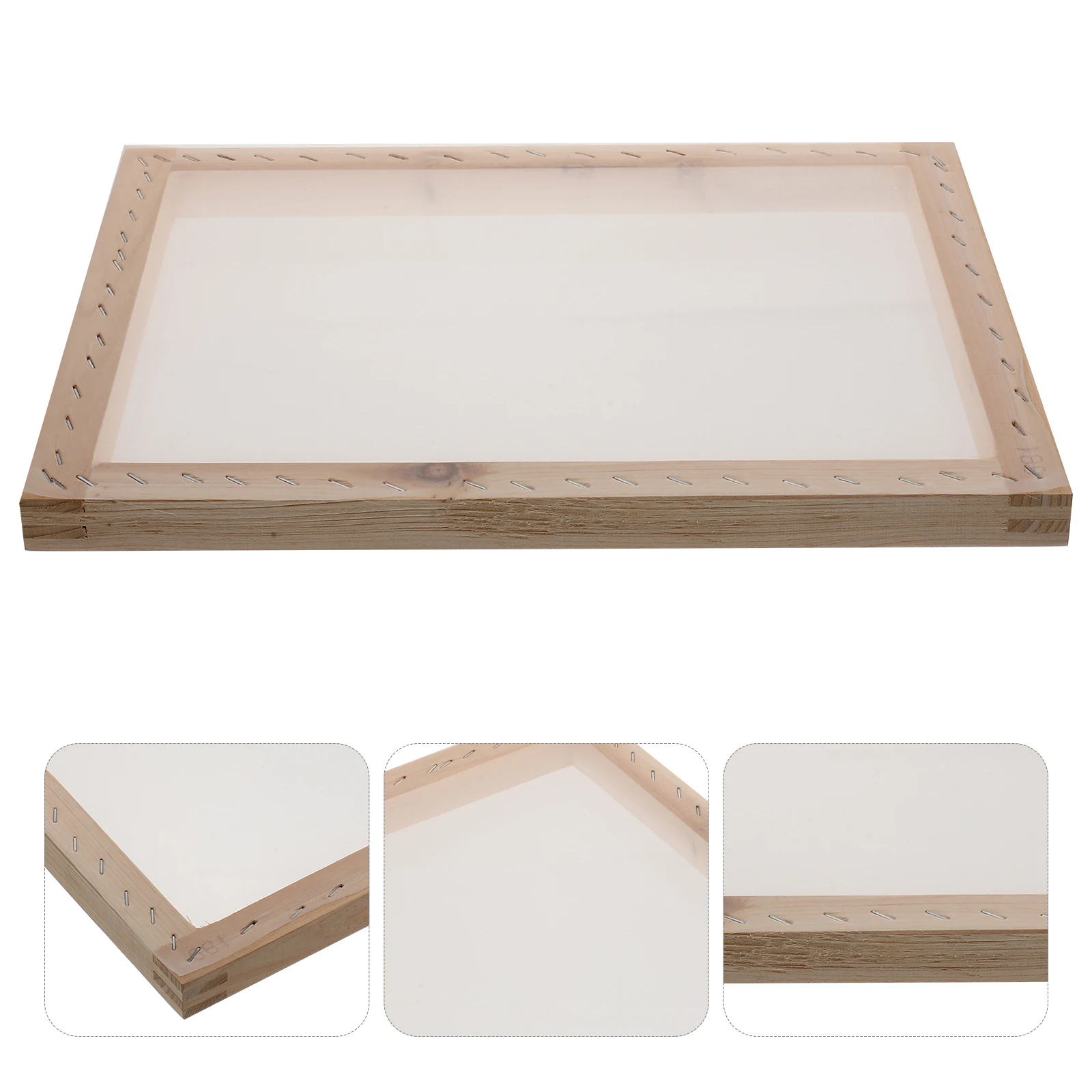 

Reusable Printing Frame Sturdy Wood Mesh DIY Painting Supplies T-Shirt Fabric Banner Silk Screens Set Household Screen Frame