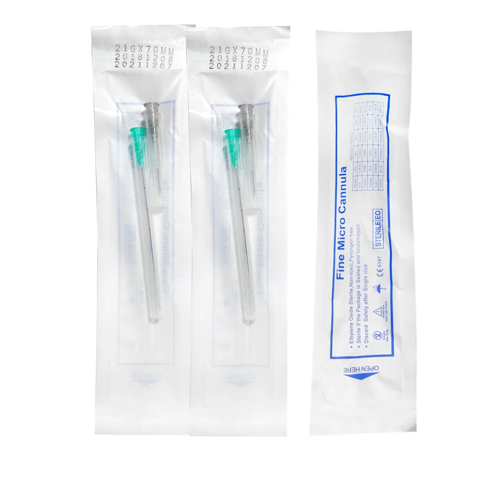 Imagem -04 - Agulha Fina Médica Estéril Micro Cânula Cânula sem Corte para Enchimento Dérmico 14g 16g 18g 22g 25g 38 mm 50 mm 70 mm 50 Pcs