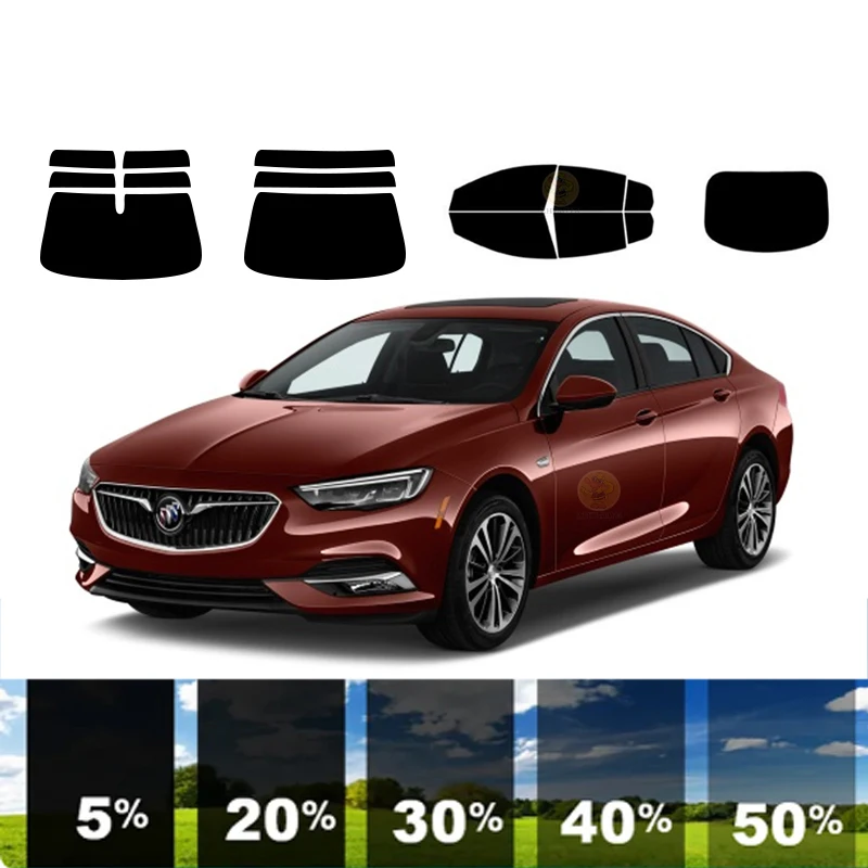 precut Removable Window Tint Film For Car 100% UVR 5%-35%VLT Heat Insulation Carbon ﻿For BUICK REGAL 4 DR SEDAN 2018-2020